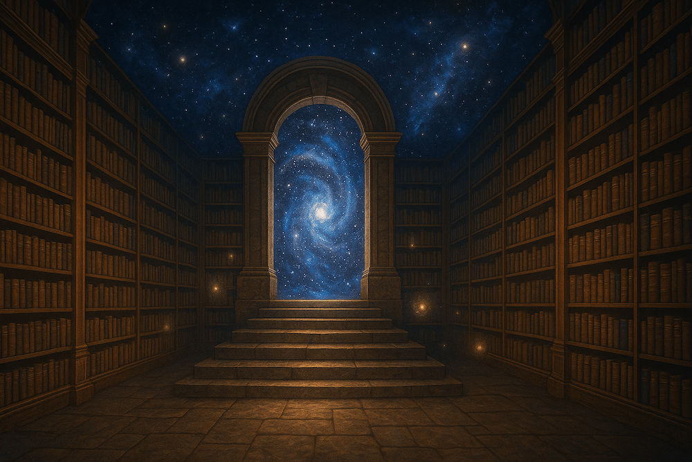 Cosmic library representing the Akashic Records