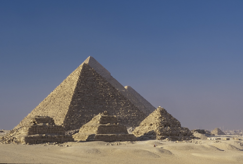 Cross-section of pyramid showing internal chambers