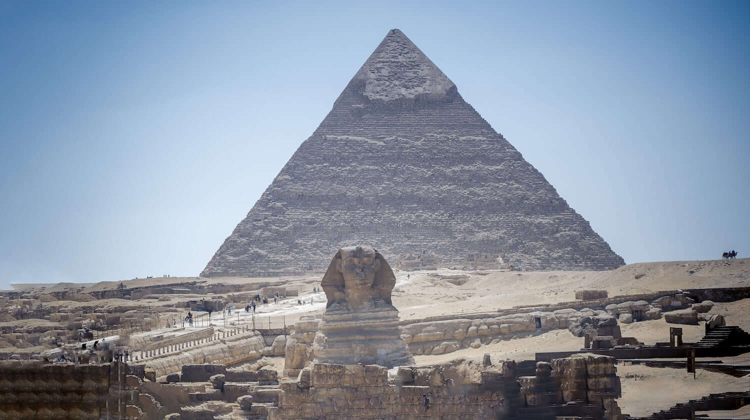 Great Sphinx showing detailed weathering patterns