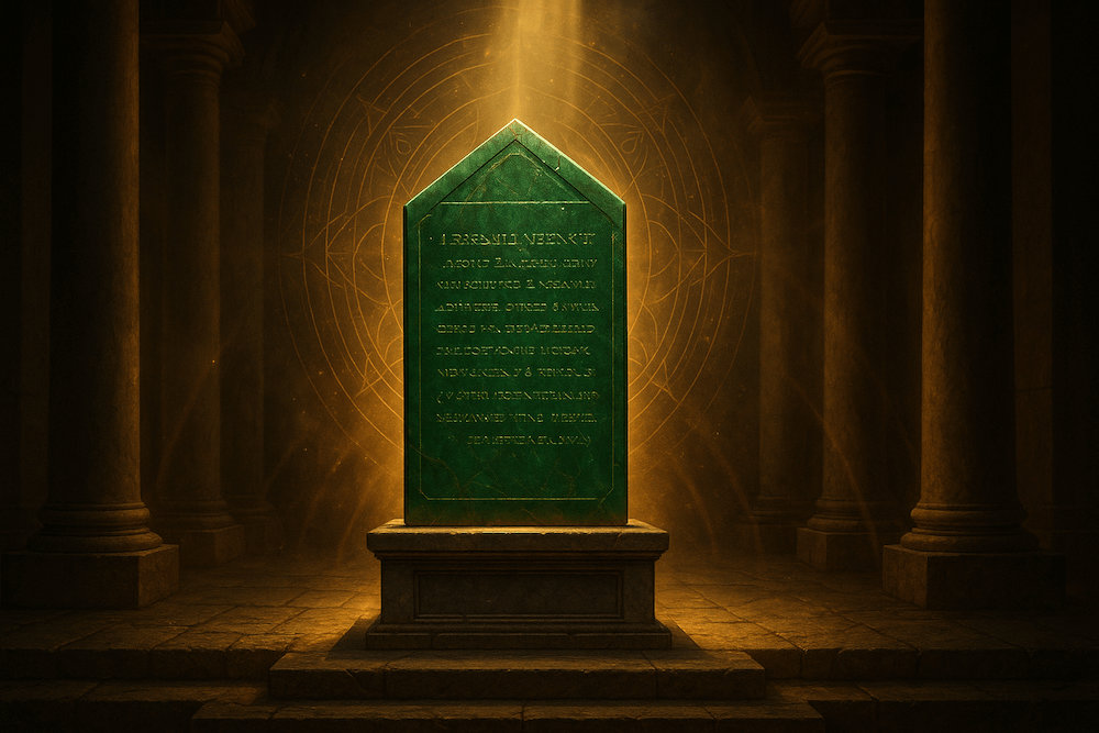 Emerald Tablet in a hall